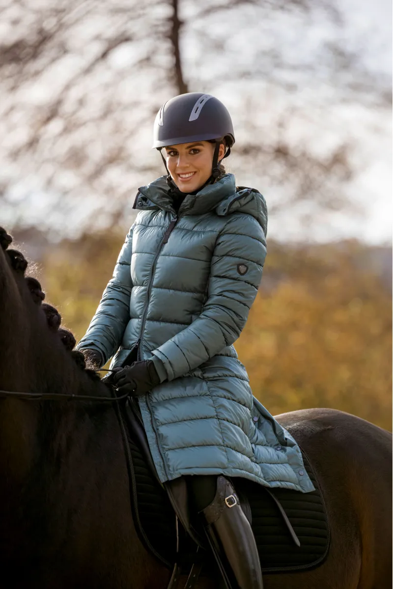 Covalliero Quilted Long Coat Jade Green